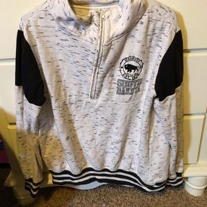 WHITE AND BLACK SWEATSHIRT